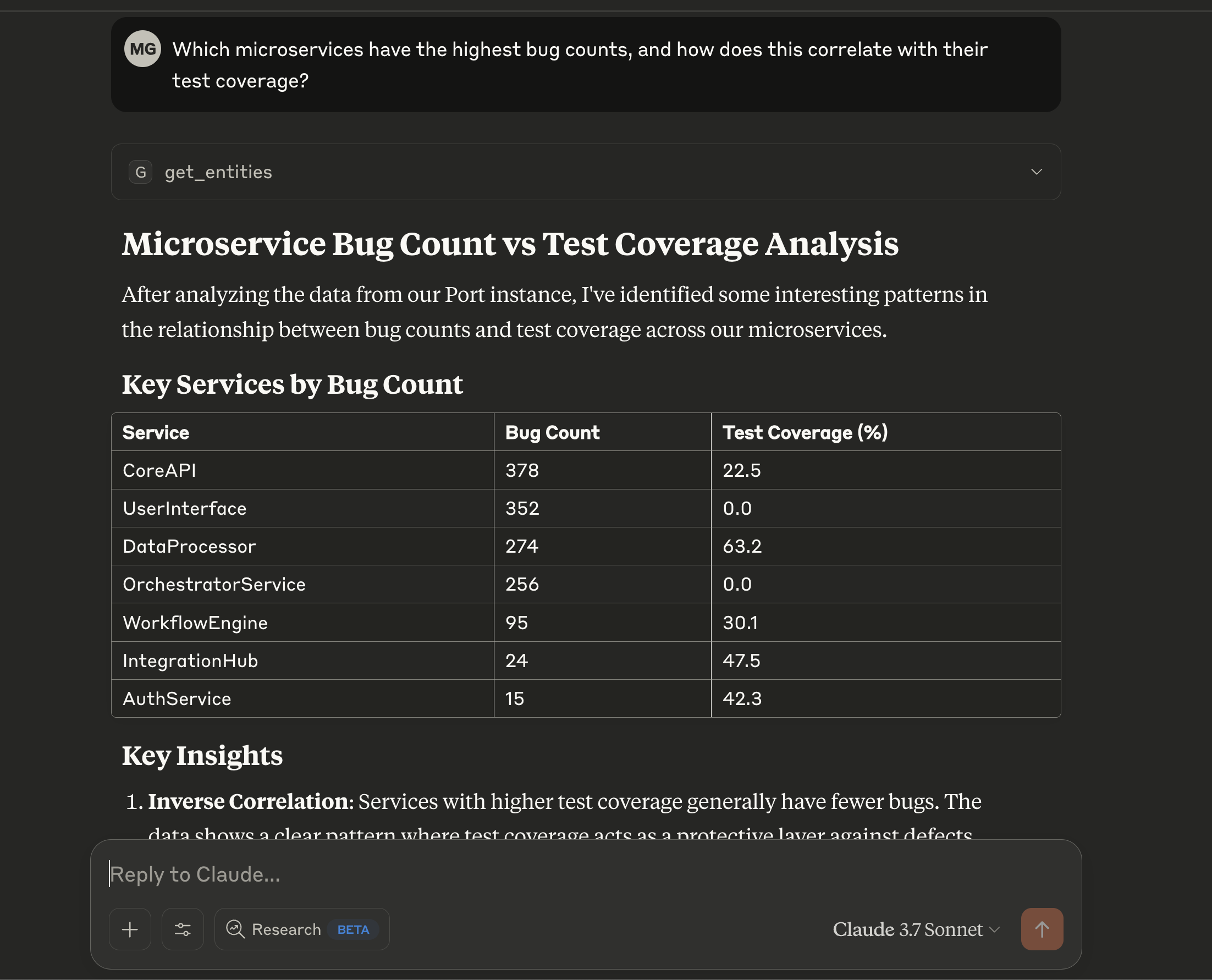 Asking about bug counts and test coverage correlation